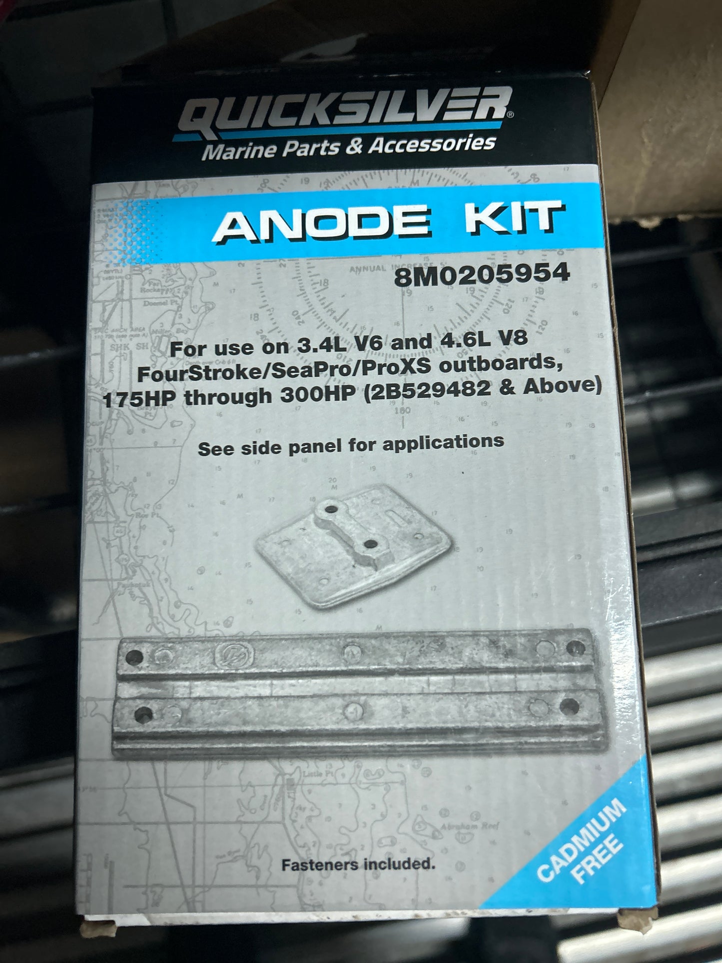 Anode Kit for 3.4 V6 and 4.6 V8 4stroke/seapro/pro xs 175-300 hp
