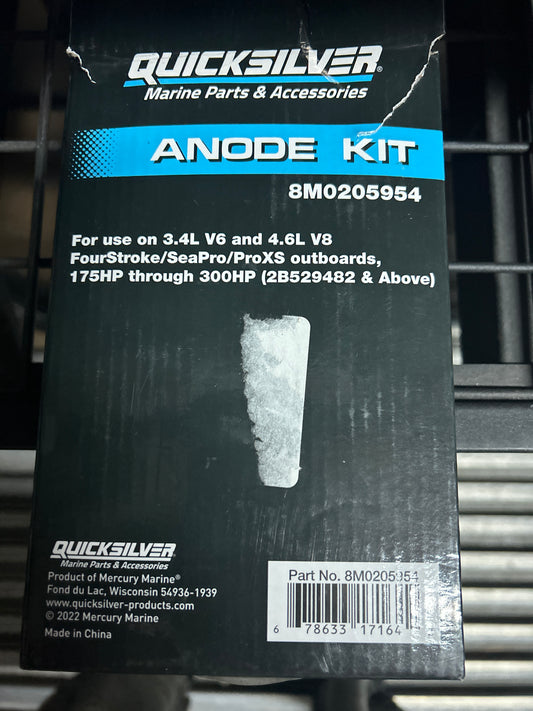 Anode Kit for 3.4 V6 and 4.6 V8 4stroke/seapro/pro xs 175-300 hp